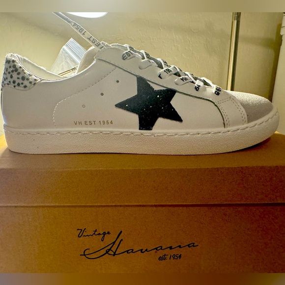 Vintage Havana Shoes - Vintage Havana Carla sneakers glitter and white cheetah NWT in box